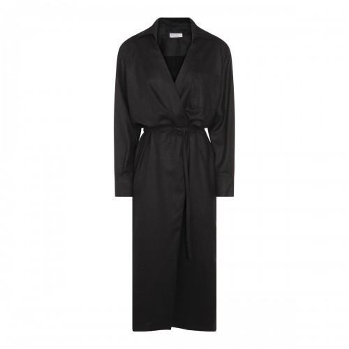 DARK GREY WOOL DRESS