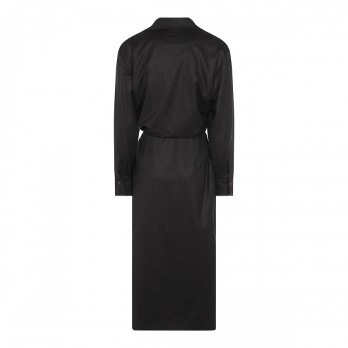 DARK GREY WOOL DRESS