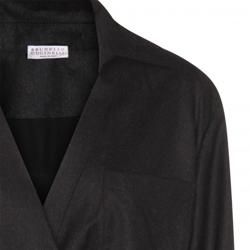 DARK GREY WOOL DRESS
