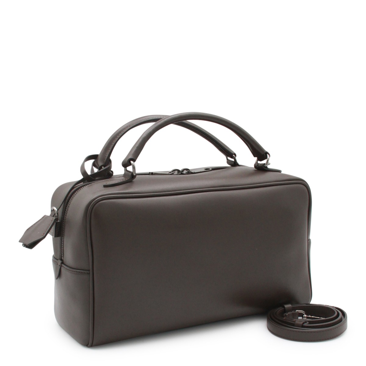 DARK BROWN LEATHER CROSSBODY BAG