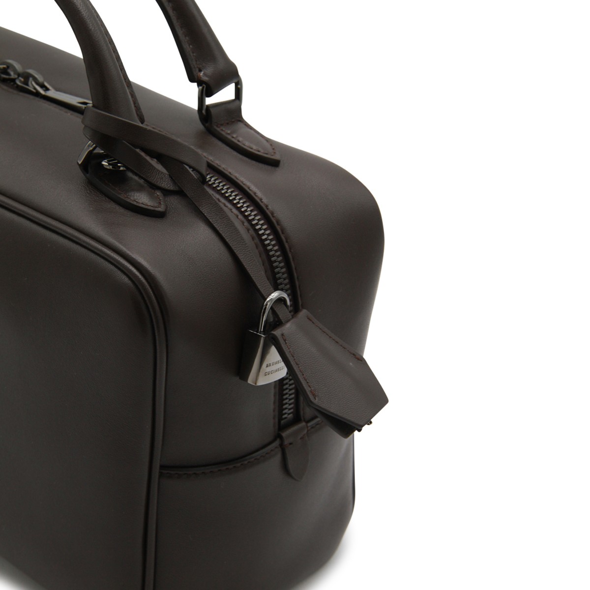 DARK BROWN LEATHER CROSSBODY BAG