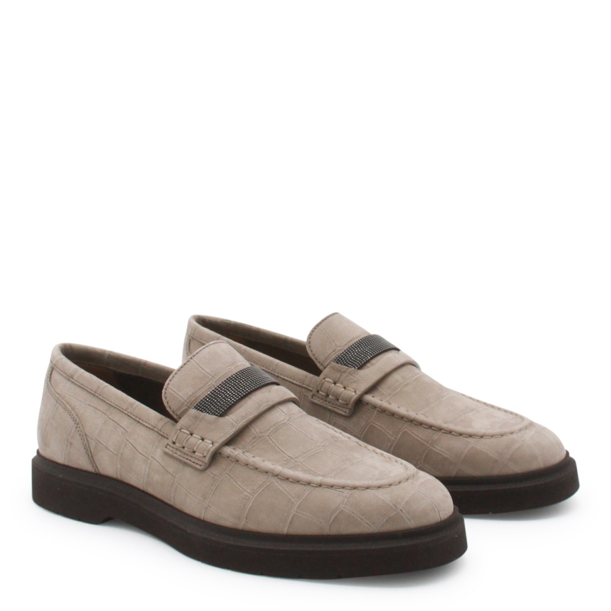 BEIGE LEATHER LOAFERS
