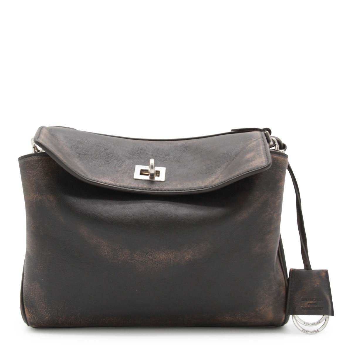 DARK BROWN LEATHER RODEO SMALL SHOULDER BAG