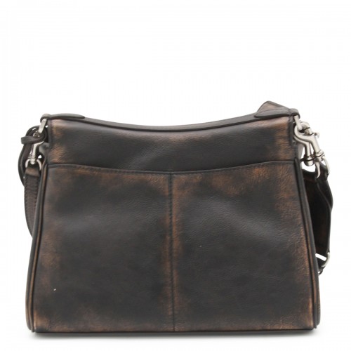 DARK BROWN LEATHER RODEO SMALL SHOULDER BAG