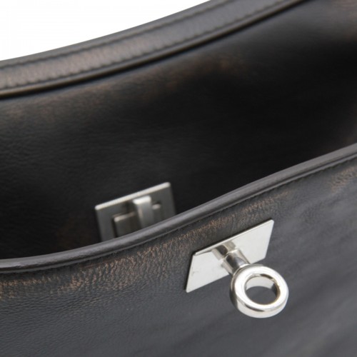 DARK BROWN LEATHER RODEO SMALL SHOULDER BAG