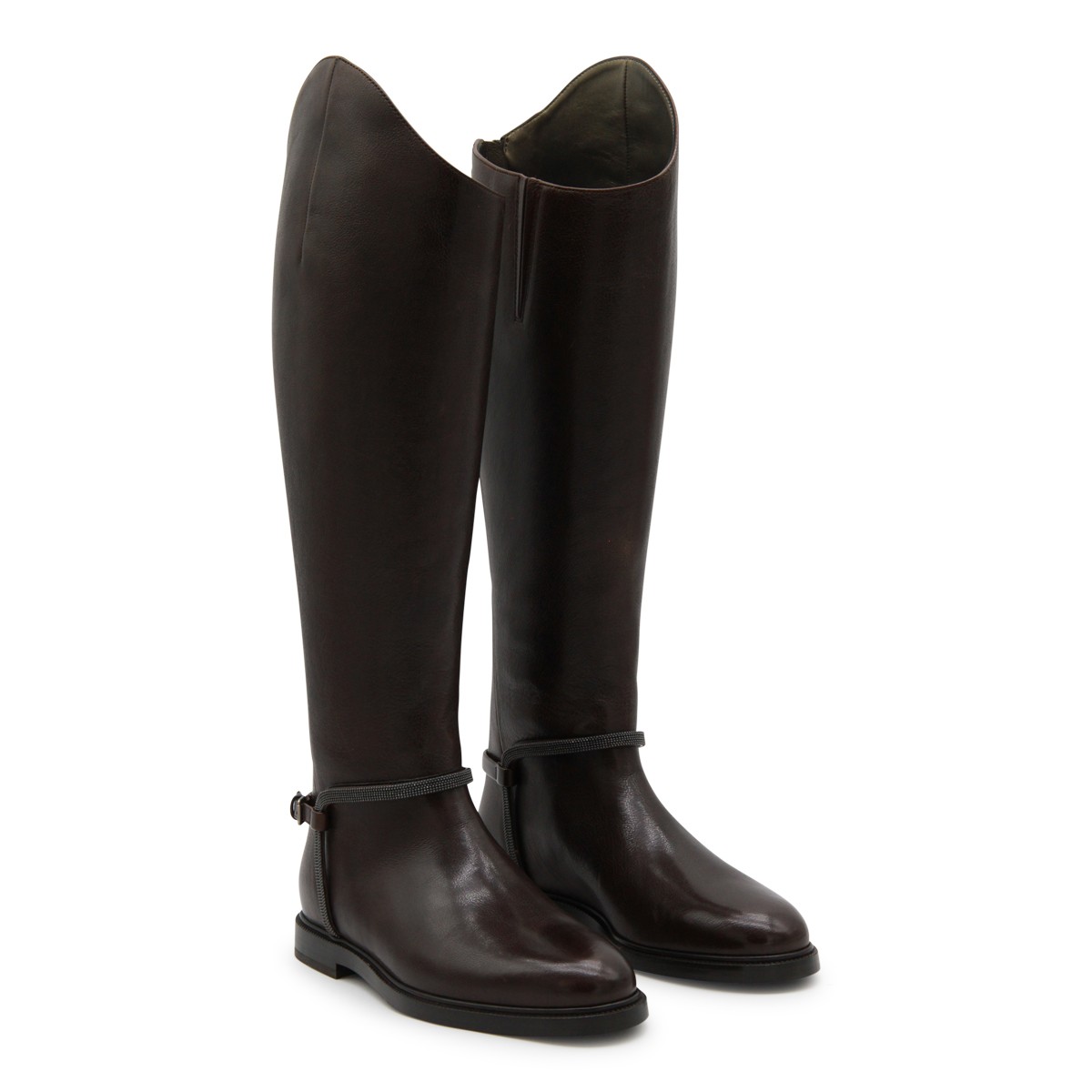DARK BROWN LEATHER BOOTS