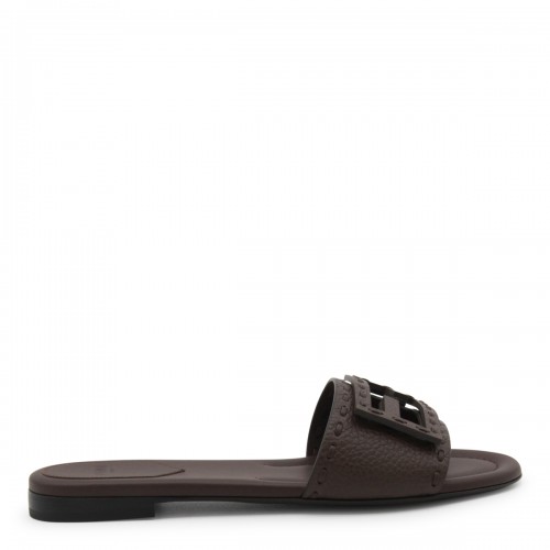 DARK BROWN LEATHER FLATS