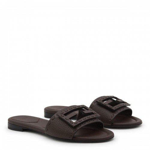 DARK BROWN LEATHER FLATS 2