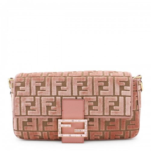 PINK LEATHER BAGUETTE SHOULDER BAG