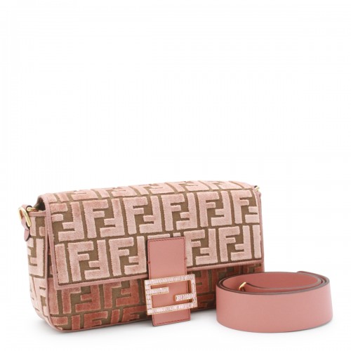 PINK LEATHER BAGUETTE SHOULDER BAG