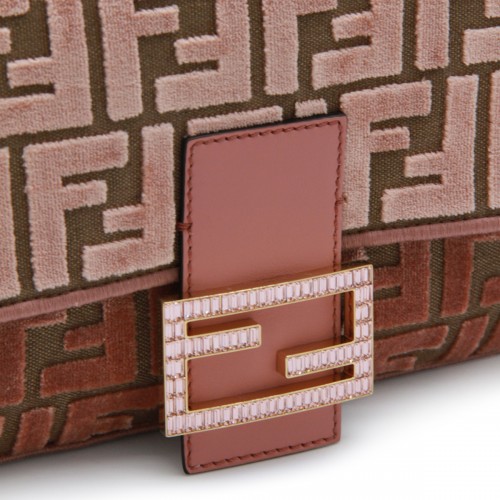 PINK LEATHER BAGUETTE SHOULDER BAG