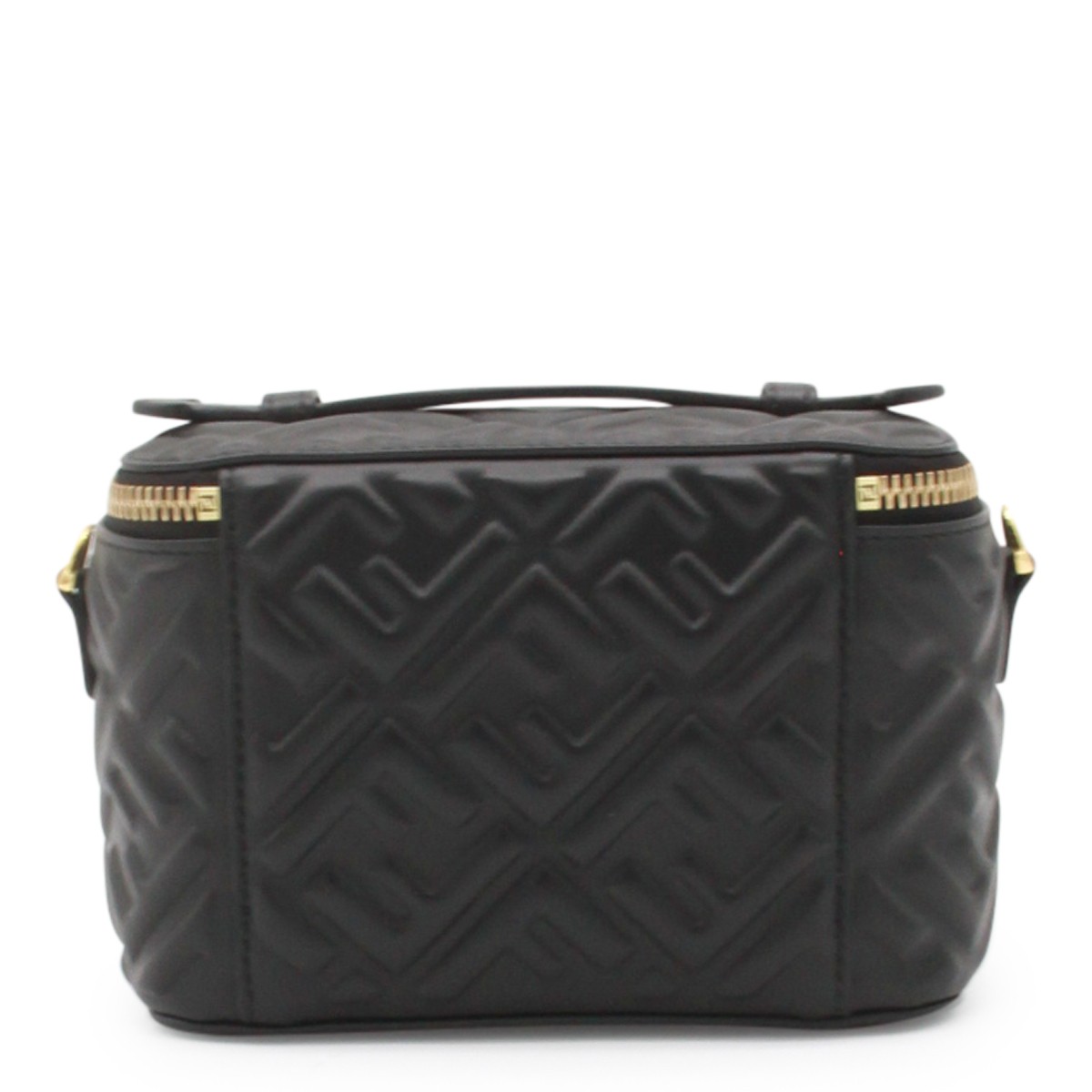 BLACK LEATHER VANITY NAP TOP HANDLE BAG BLACK LEATHER VANITY NAP TOP HANDLE BAG