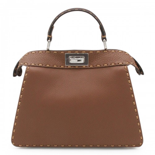 BROWN LEATHER PEEKABOO...