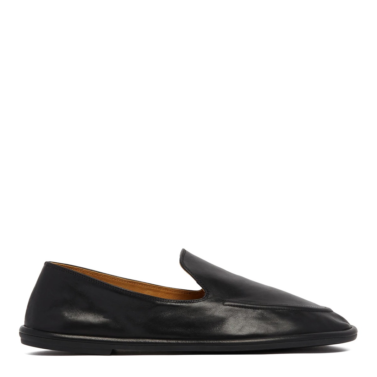 BLACK LEATHER CANAL LOAFERS