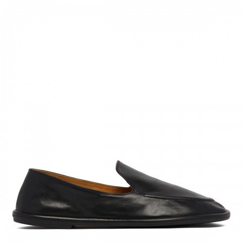 BLACK LEATHER CANAL LOAFERS
