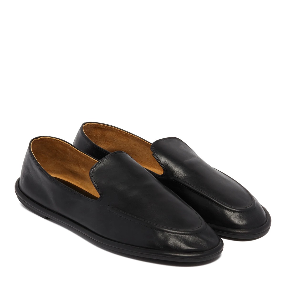 BLACK LEATHER CANAL LOAFERS BLACK LEATHER CANAL LOAFERS