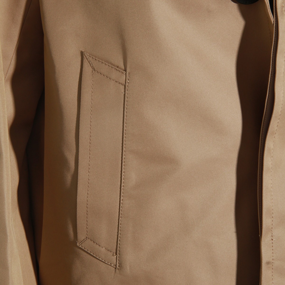 BEIGE AND GREEN COTTON CASUAL JACKET