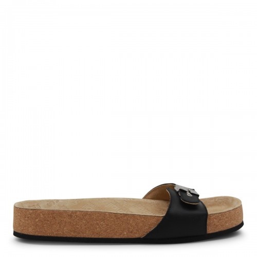 BLACK LEATHER SCHOLL FLATS