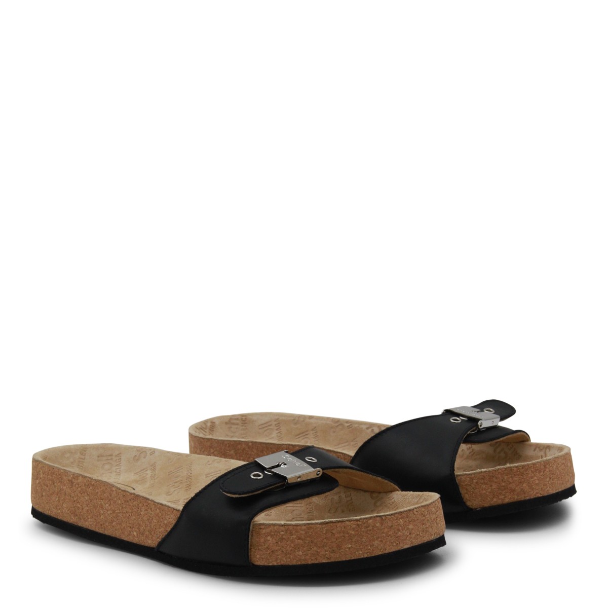 BLACK LEATHER SCHOLL FLATS