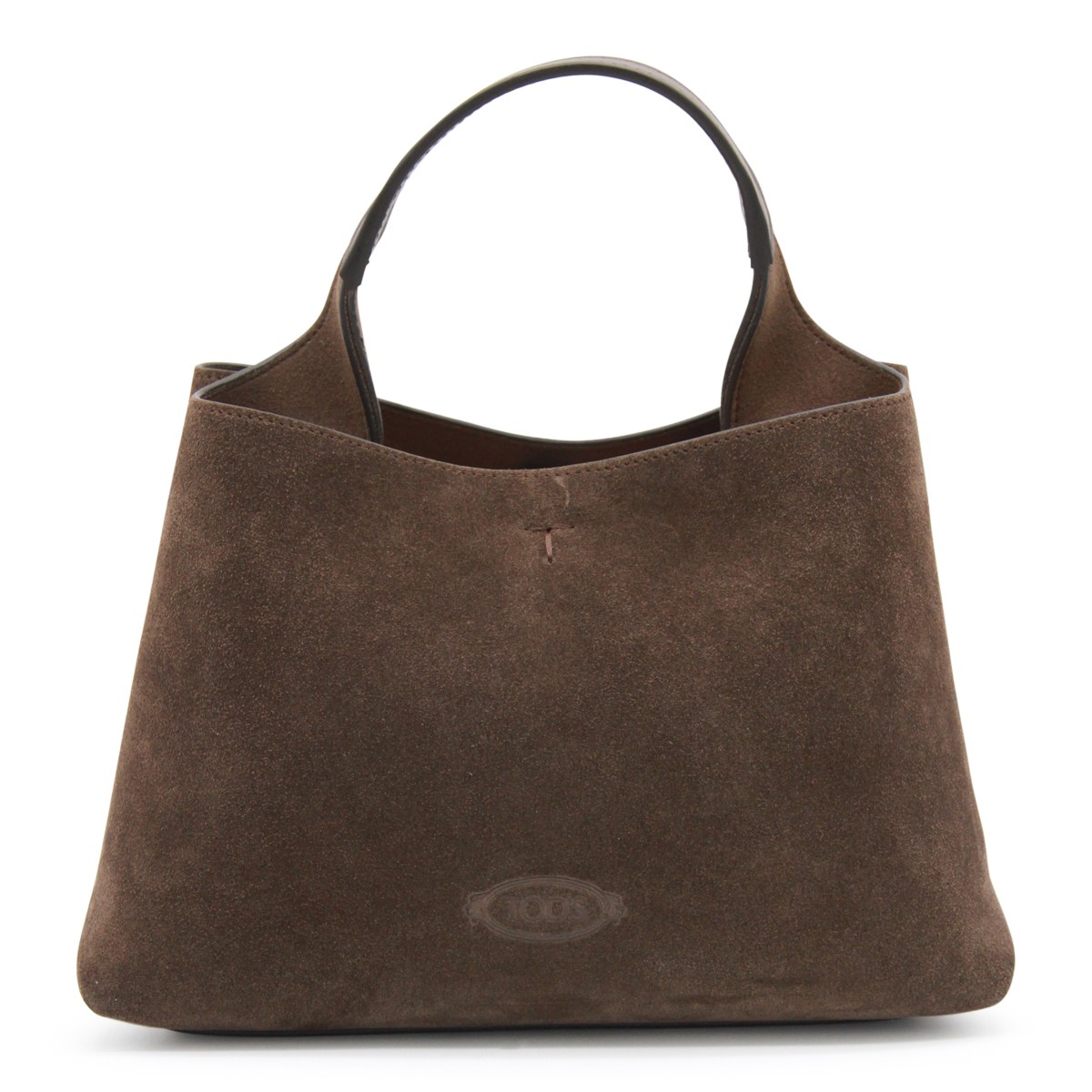 DARK BROWN LEATHER TOP HANDLE BAG