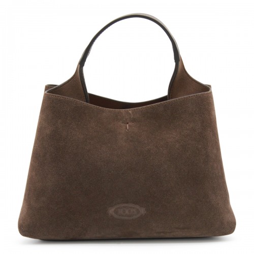 DARK BROWN LEATHER TOP HANDLE BAG