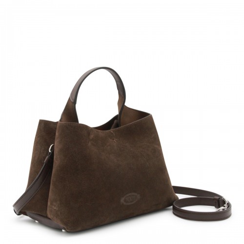 DARK BROWN LEATHER TOP HANDLE BAG
