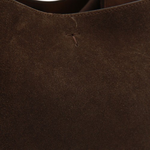 DARK BROWN LEATHER TOP HANDLE BAG