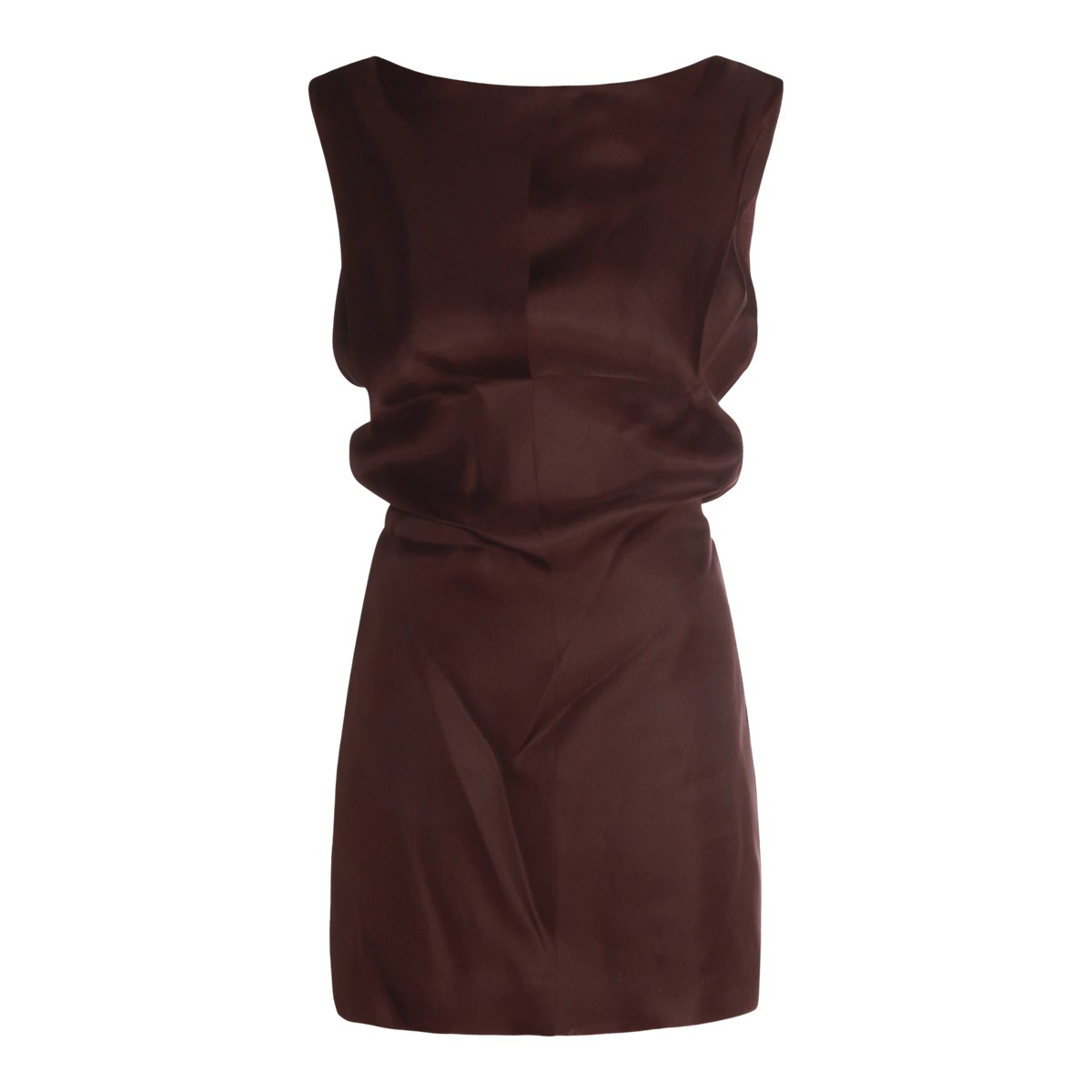 BROWN SILK DRESS