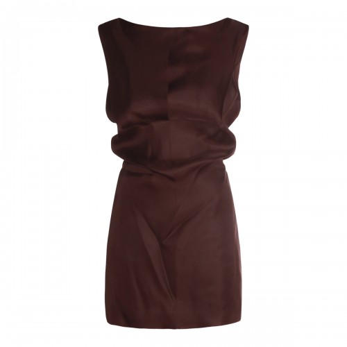 BROWN SILK DRESS