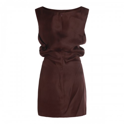 BROWN SILK DRESS