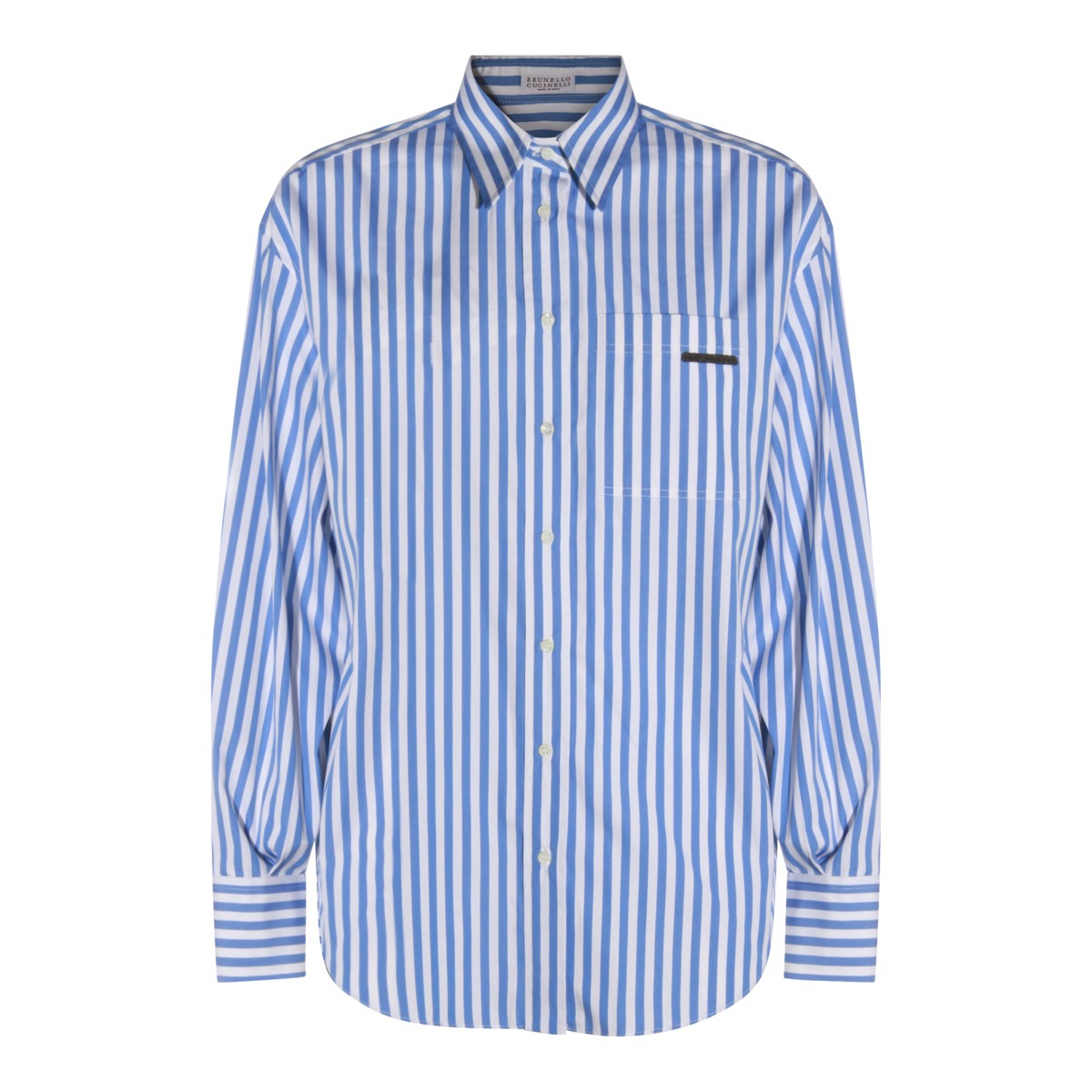 LIGHT BLUE AND WHITE COTTON SHIRT