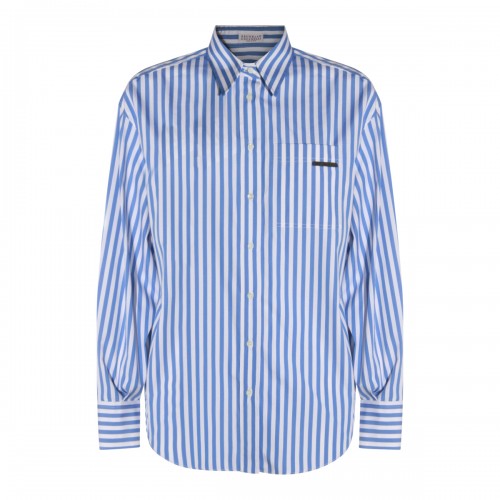 LIGHT BLUE AND WHITE COTTON SHIRT