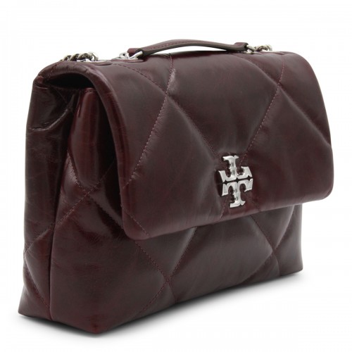 DARK RED LEATHER KIRA DIAMOND SHOULDER BAG