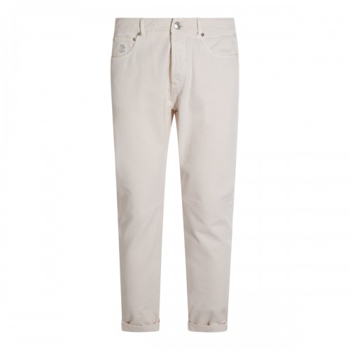 WHITE COTTON JEANS