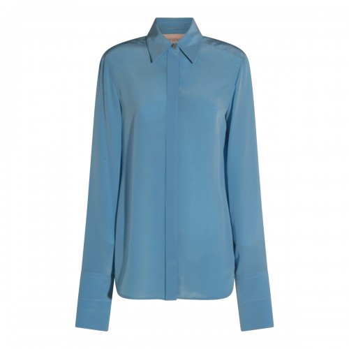 BLUE SILK SHIRT