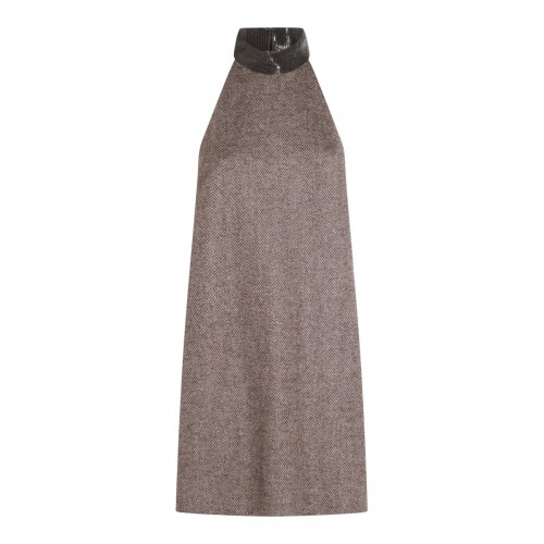 BROWN CASHMERE DRESS