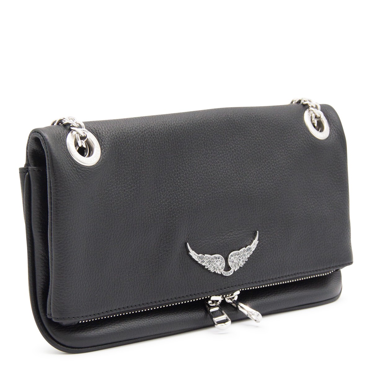 BLACK LEATHER ROCK II SHOULDER BAG