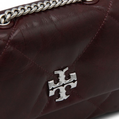 DARK RED LEATHER KIRA DIAMOND SMALL SHOULDER BAG