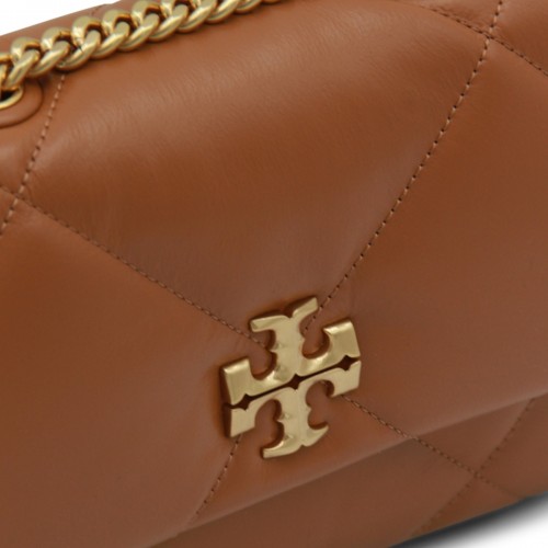 BROWN LEATHER KIRA DIAMOND SMALL SHOULDER BAG