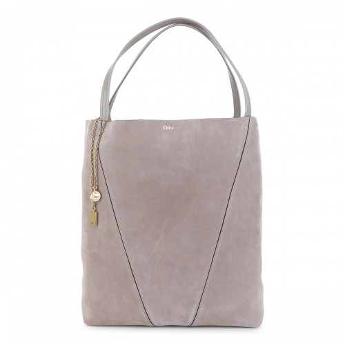 LIGHT GREY LEATHER SPIN TOTES