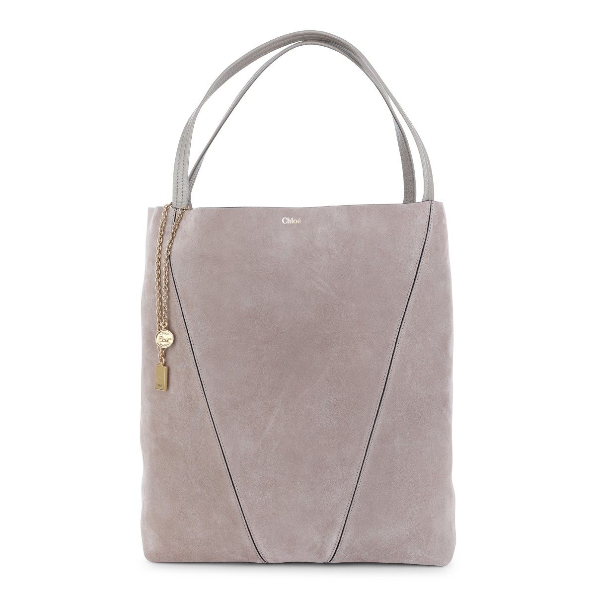 LIGHT GREY LEATHER SPIN TOTES