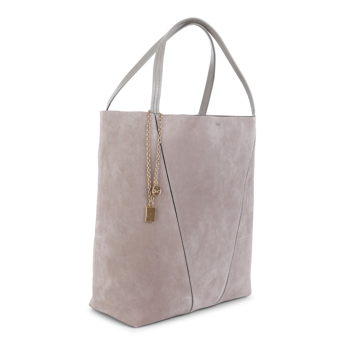 LIGHT GREY LEATHER SPIN TOTES