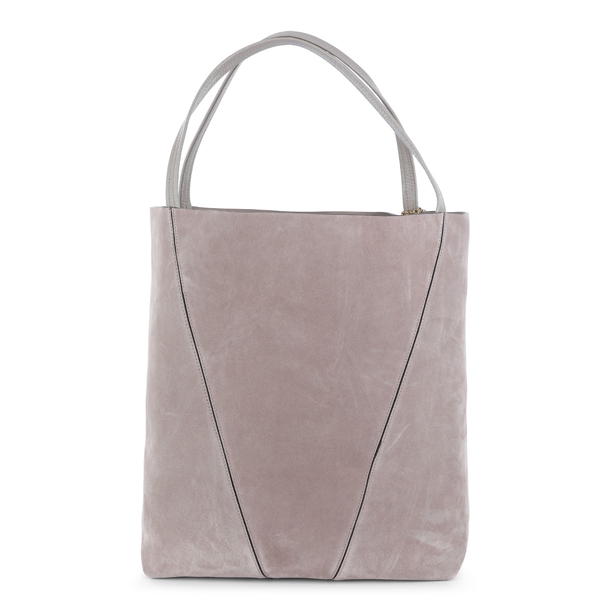 LIGHT GREY LEATHER SPIN TOTES