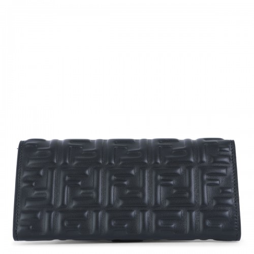 BLACK LEATHER CONTINENTAL BAGUETTE MINI BAG