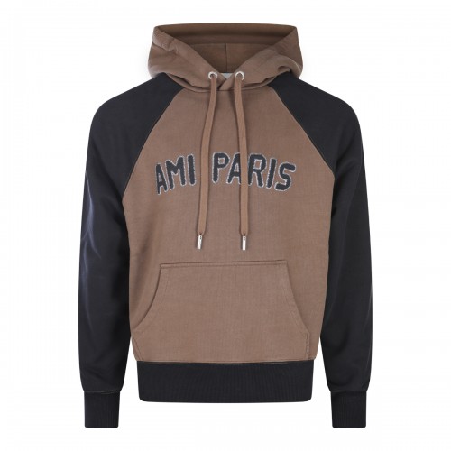 BROWN AND BLACK COTTON SWEATSHIRT