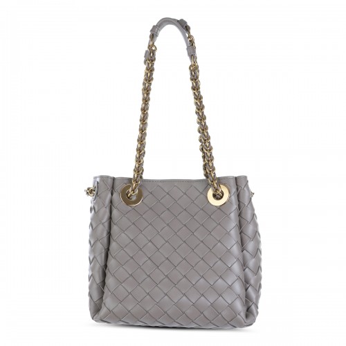 GREY LEATHER PARACHUTE SMALL SATCHEL