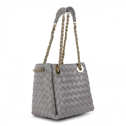 GREY LEATHER PARACHUTE SMALL SATCHEL
