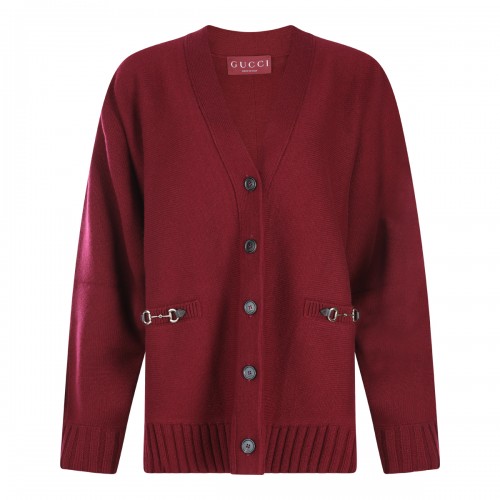 RED ANCORA WOOL KNITWEAR