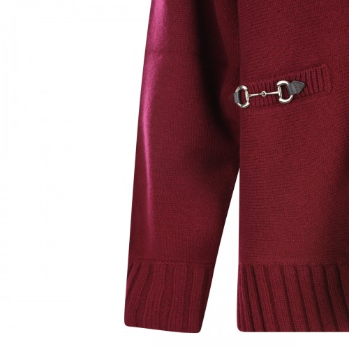 RED ANCORA WOOL KNITWEAR