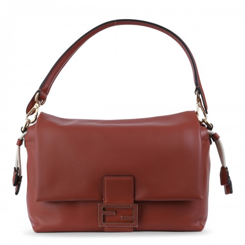 BROWN LEATHER MAMMA BAGUETTE MEDIUM SHOULDER BAG